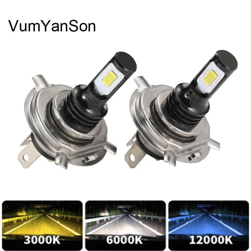 2Pcs H4 H7 LED 20000LM CSP Car Headlight H1 H8 H9 H11 Bulb H3 9005 9006 880 881 PXS24W Auto Fog Lighting 12V 24V White Yellow