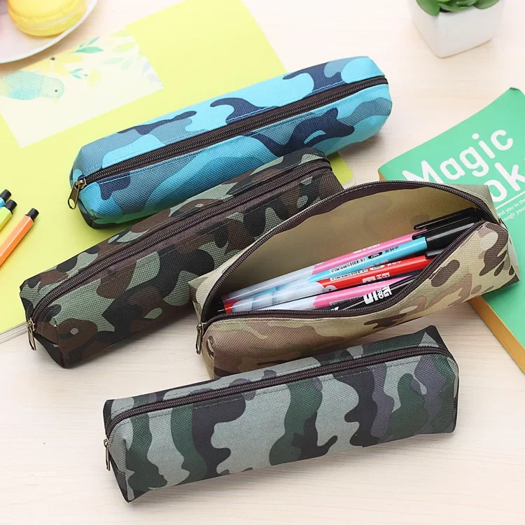 Ginflash 1pc Camouflage military boys school pencil case  pen bag stationery pencil bags  school supplies  stationery bag