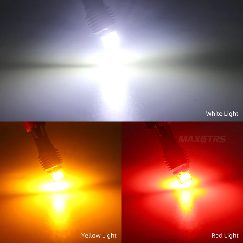 2Pcs 2000LM T15 LED Lamp Light W16W LED Canbus No Error 3570S 912 921 Bulb Car Backup Reverse Light Auto Lamp 6000K Red Yellow