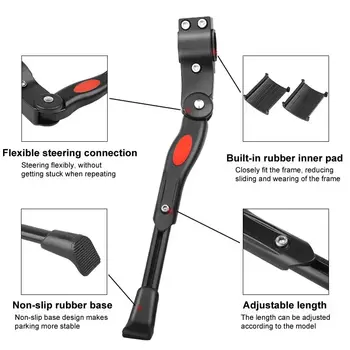Béquille de vélo de route/VTT en aluminium, réglable, compatible avec les tailles 24/26/27,5/29/700C, support latéral arrière pour VTT. 10 best sales Béquille - №1
