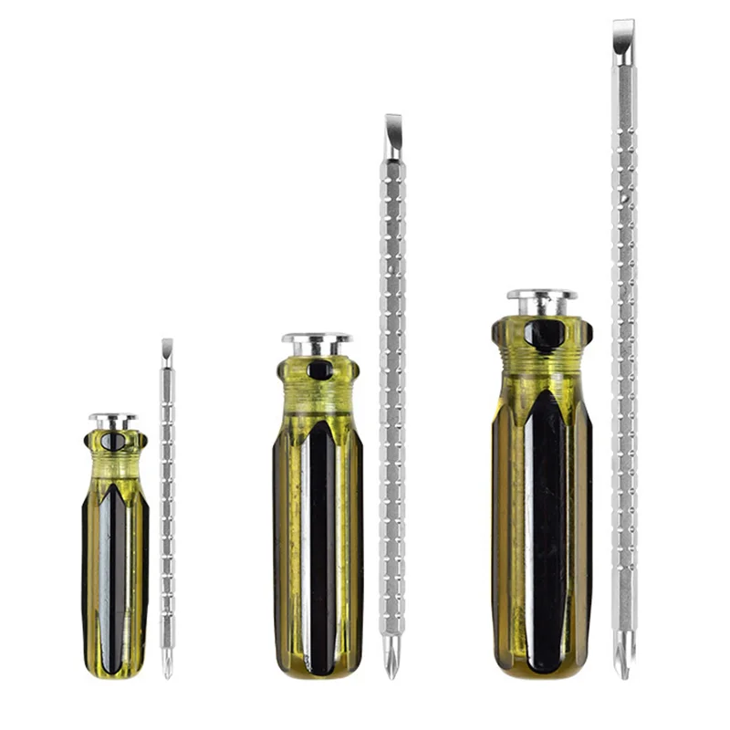 Hochfester magnetischer Ratschenschraubendreher mit Doppelkopf und transparentem Griff