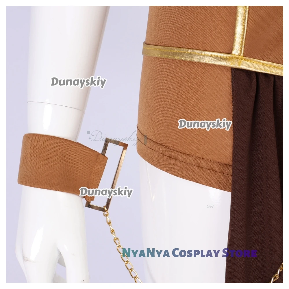 Movie Leia 코스프레 Costume Princess Sexy Slave Dress Golden Bikini Set Choker Perfect For Halloween Party Carnival Suit