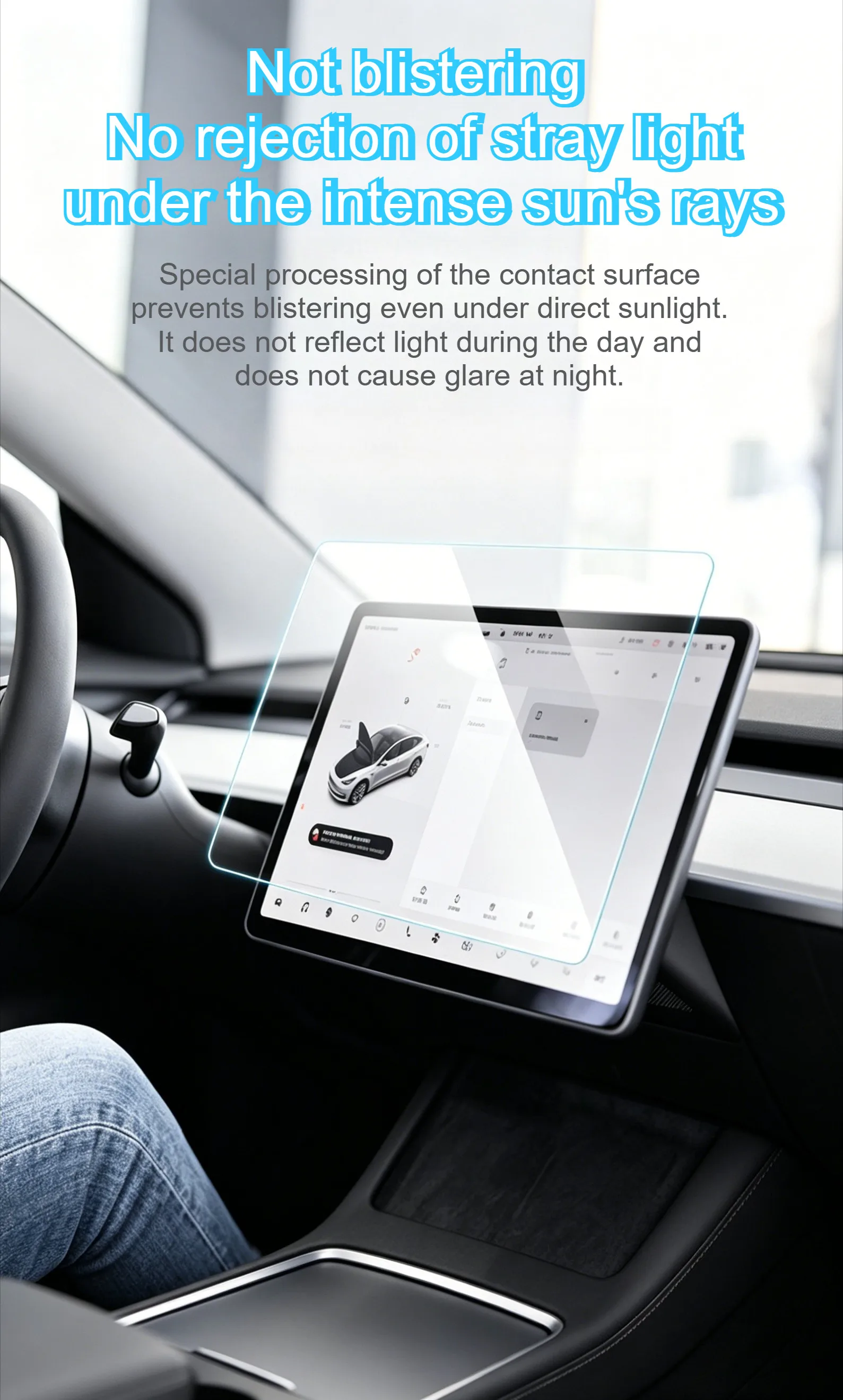 Für Tesla Model 3 Highland 15,4-Zoll-Bildschirm Panzerglasfolie Automatisches staubfreies Installationsset Kratzfest Blendfrei HD Matt – Detail 8