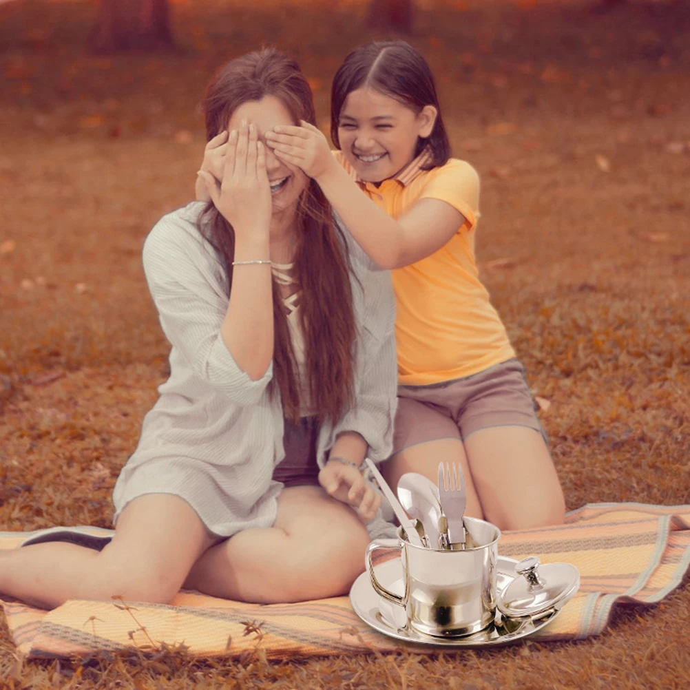 

1Set Camping Cookware Durable Outdoor Portable Cooking Equipment Lightweight Picnic Hiking Pot Tableware Camping Cookware