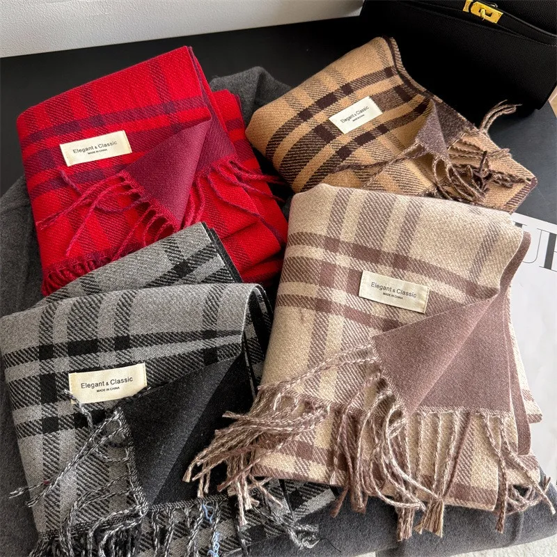 190*45cm Luxury Brand Fashion Classic Lattice Men Soft Scarf Cashmere Plaid Scarves Shawl UNISE Wraps Pashmina Headband Muffler