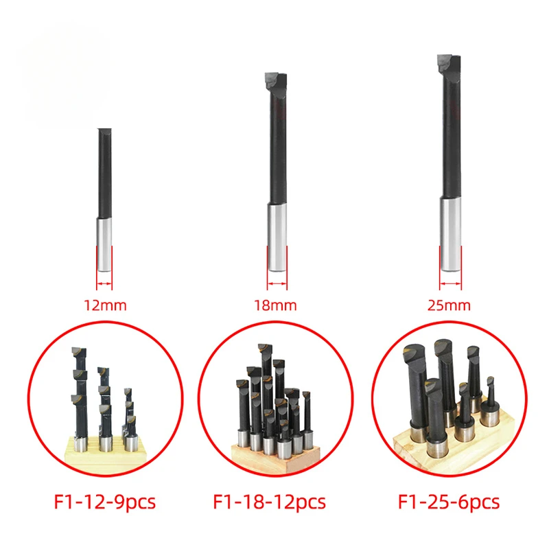 F1 Boring Hole Tungsten Carbide Bar Boring Head MT2 MT3 MT4 R8 BT NT Boring Bar Set Boring Device F1 Boring Tool Boring Bar Set