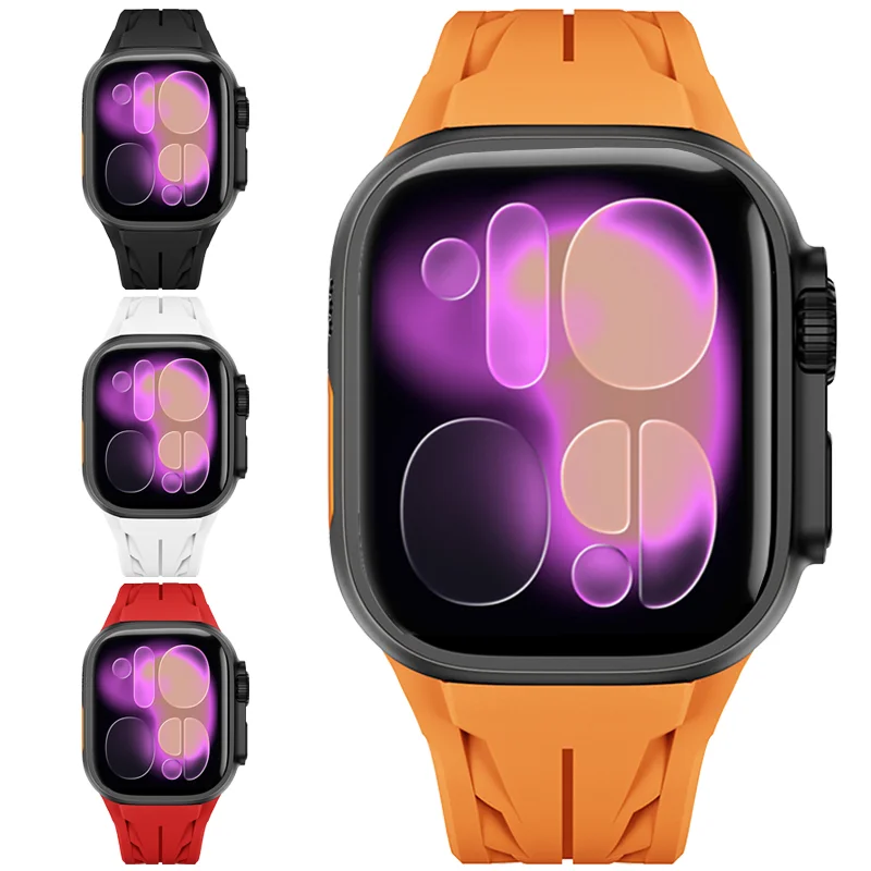 

Silicone Sports Strap for Apple Watch Ultra 3/2/1 49mm Series 11 10 9 8 7 46mm 45mm 44mm Rubber Band for IWatch SE3 6 5 4 42mm