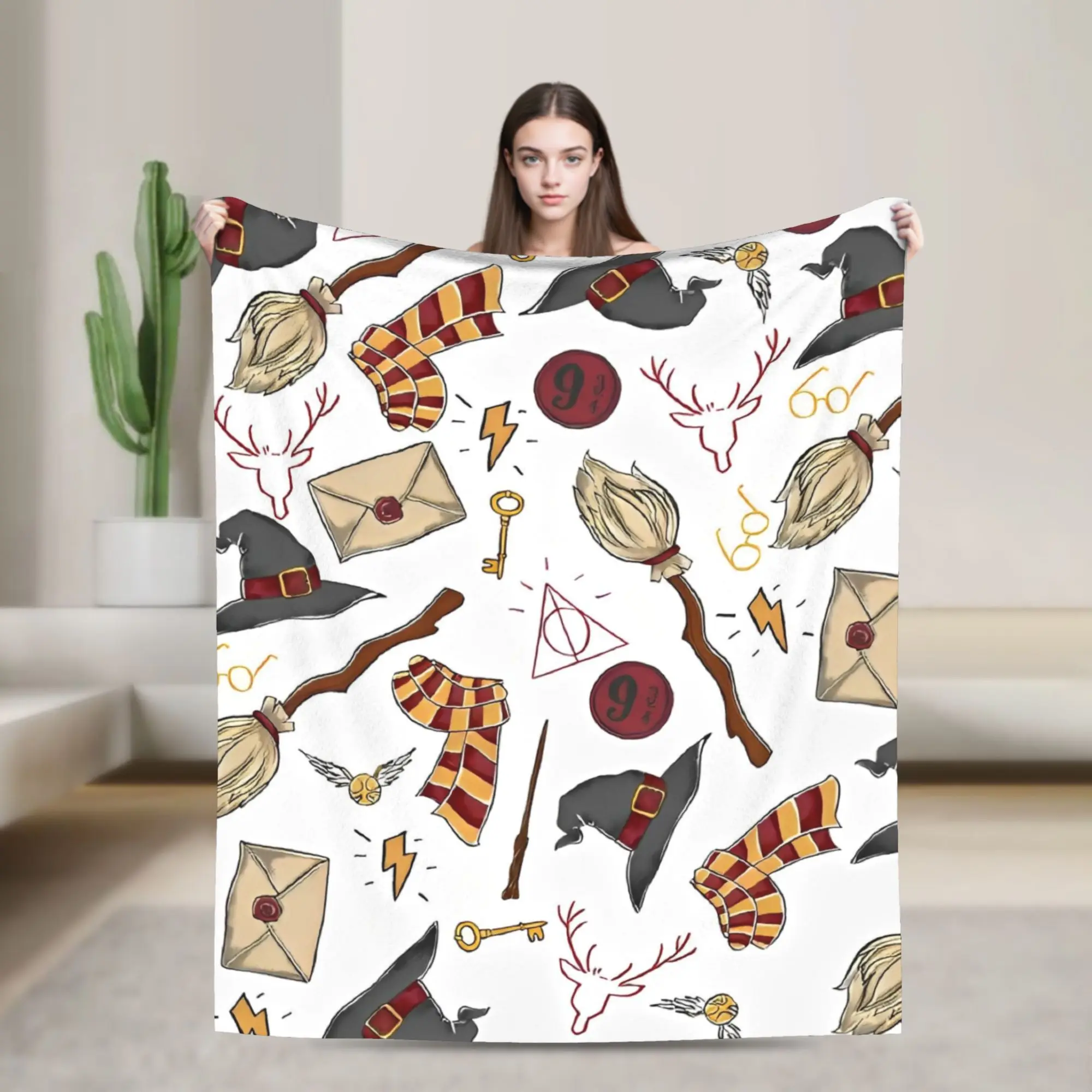 

Шерстяное одеяло H-Harry P-Potter Wizard Magic Fantasy, винтажные пледы для дома, покрывала 150*125 см,