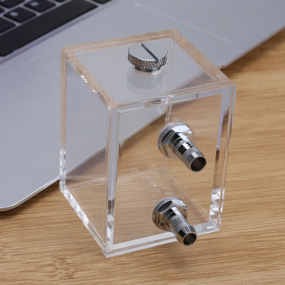 200ML Acrylic Water Tank Cooler G1/4 2 Thread 5mm Thickness Clear Computer Water Cooled Reservoir PC Liquid Cooling System