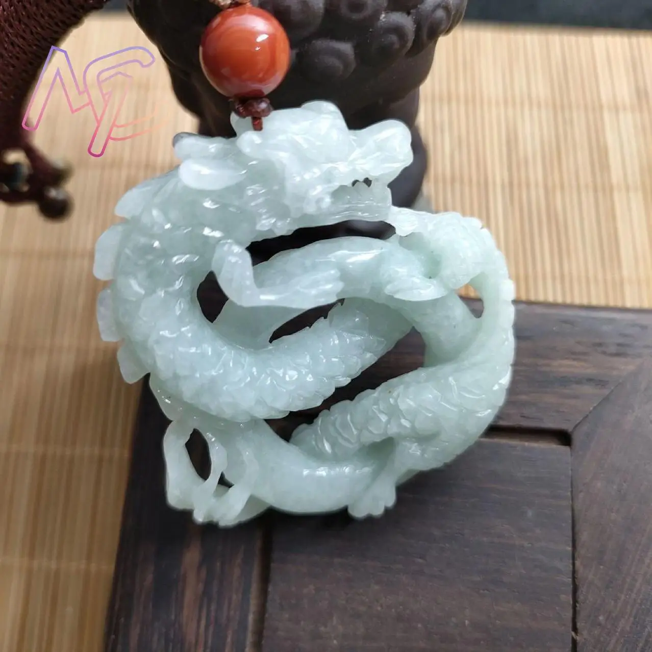 Myanmar Jadeite Dragon Pendant Necklace Designer Vintage Stone Fashion Accessories Carved Amulet Real Jewelry Burmese Jade