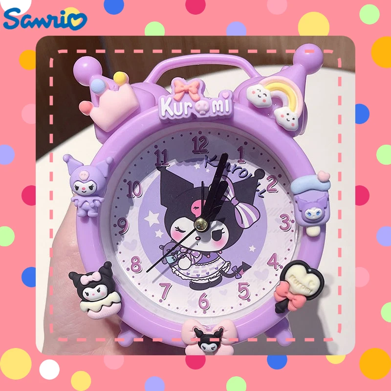 New Sanrio Kuromi Cartoon Children\'s Alarm Clock Creative Cute Desktop Clock Student Gift Wake Up Personalized Desk Clock