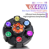 DMX 6 x40w rotating bee eye light stage light moving head beam RGBW beam light rotating disco party bar rotating disco party