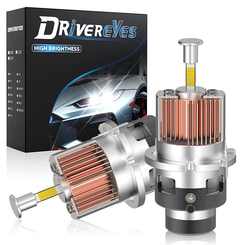 360-светодиодные лампы для автомобильных фар D2S D4S HID D2R D4R 1:1, светодиодные фары 360 3D CSP, дальний ближний свет, мини-размер, турбо-лампы для линз проектора