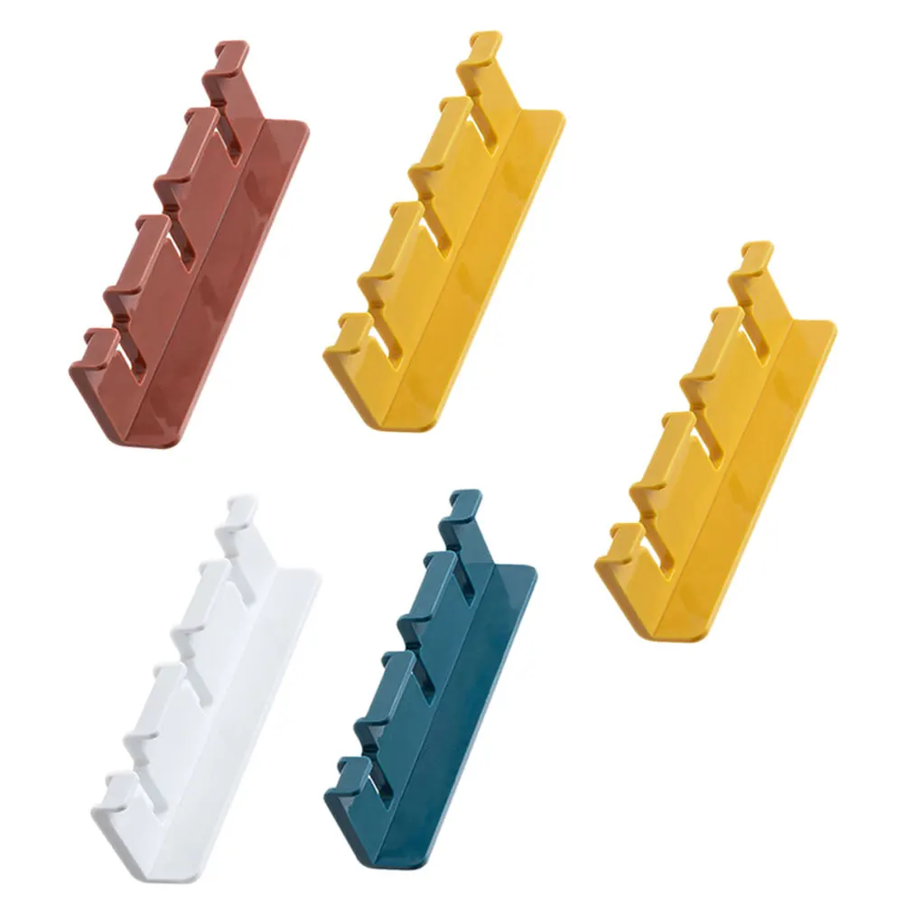 

5pcs Toothbrush Holder Storage Mount Bathroom Punch Free ABS Material Drain Water Keeps Clean Saving