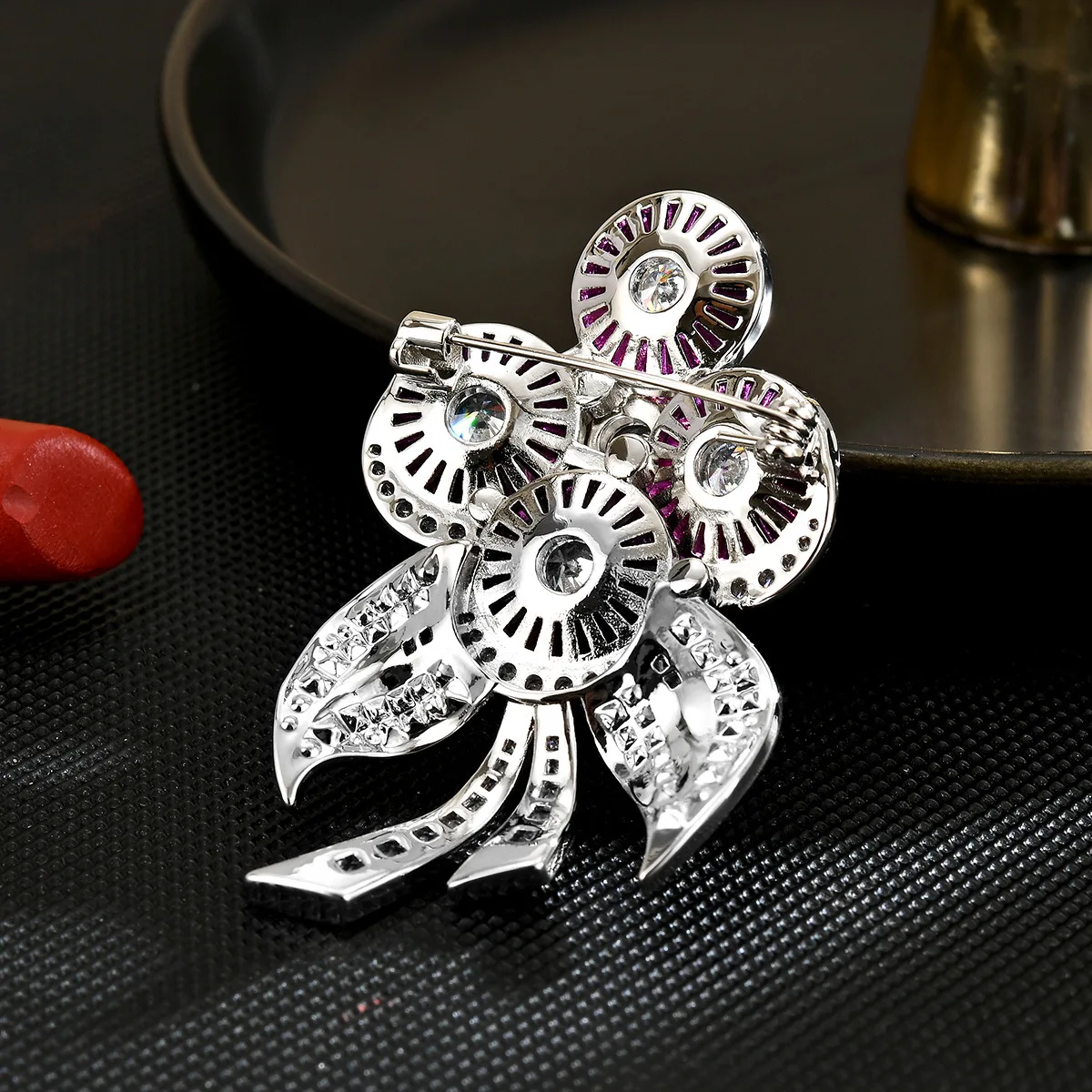 بروش زهر بوهينيا، دبوس طية صدر السترة مرصع بالزركون للبدلة، وصل حديثًا على شكل زهور أنيقة #4