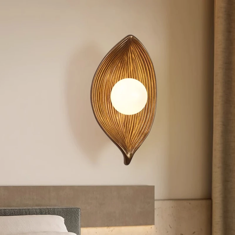 Japanese Wall Lamps Originality Leaf Shape Wall Lights Parlor Bedroom Bedside Table Study Restaurant Cafe Home Decor Lighting