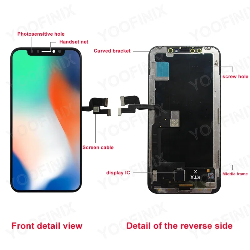 OLED para iPhone X XR XS MAX 11 11 Pro 12 Pro LCD Display con 3D Touch Screen Digitizer para iPhone 12 Mini 13 14 Plus 15 Incell 4