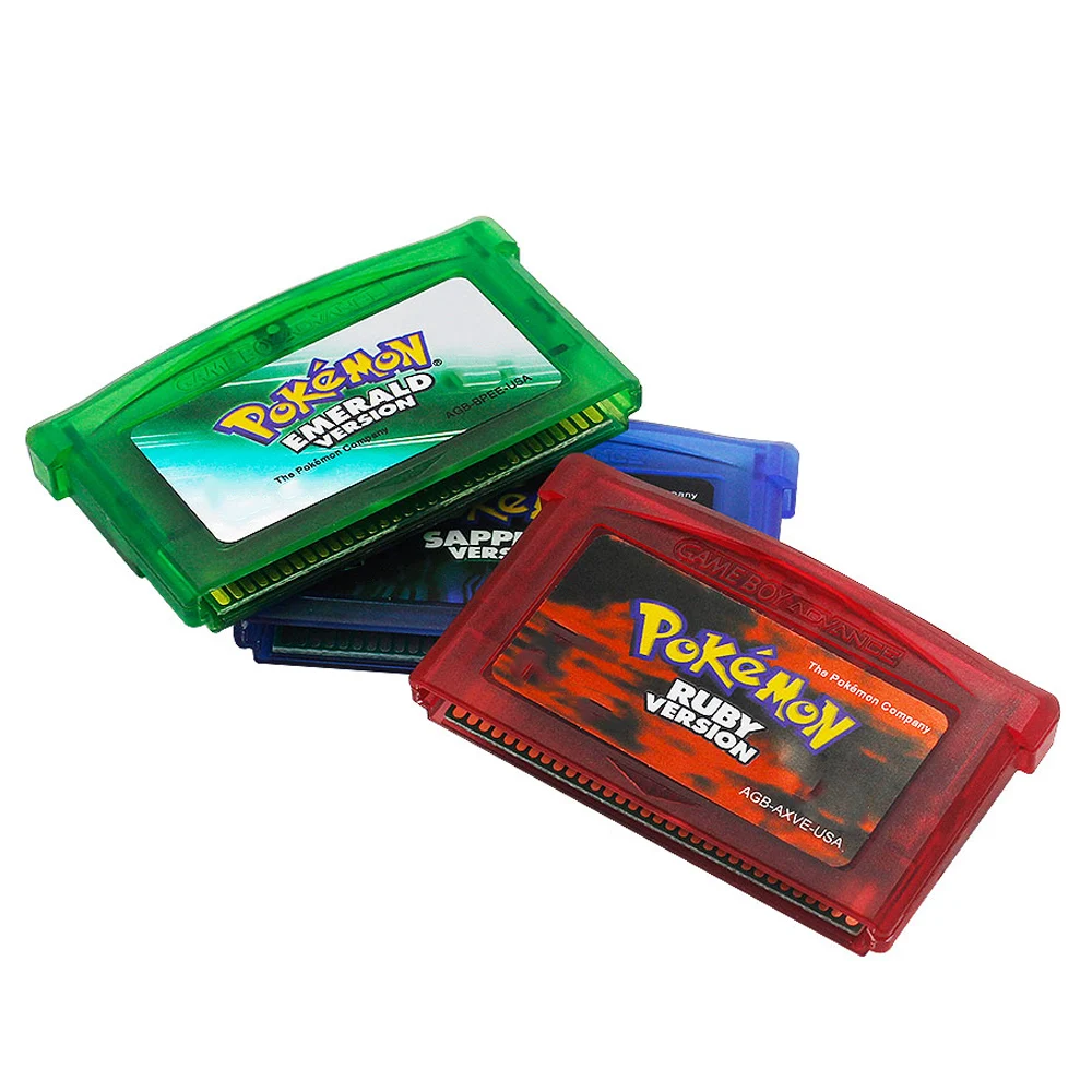 GBA Series 32-bit Video Game Cartridge Console Card Pokemon Emerald FireRed LeafGreen Ruby Sapphire Multi-language