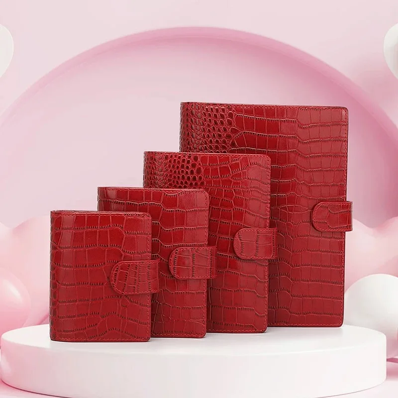 Yiwi  Red A8 A7 A6 A5 Genuine leather Planner Organizer Journey Diary  Diary Stationery Agenda Notebook With Money Pocket
