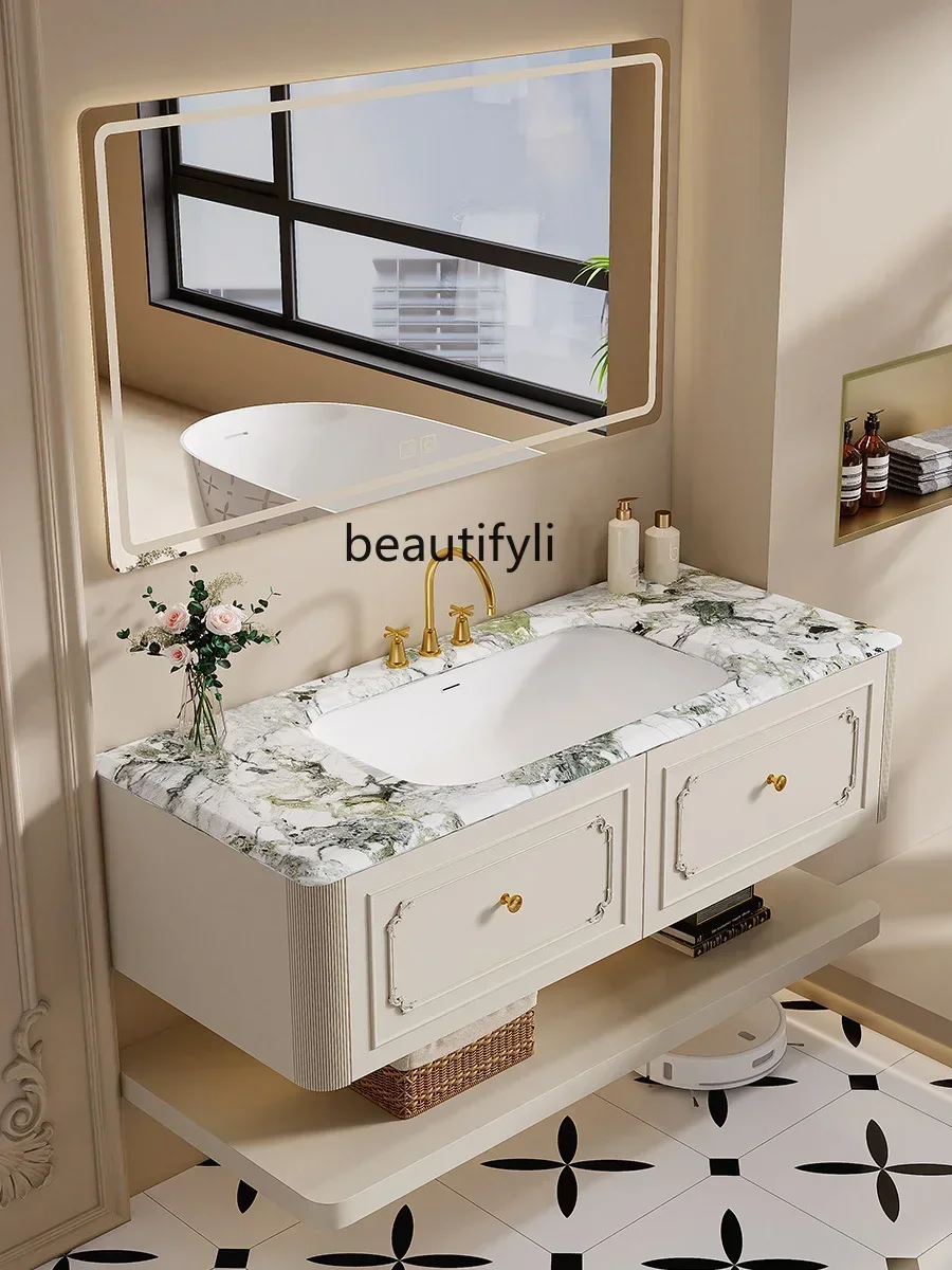 178cqyCeramic Drop-in Sink Hanging Smart Bathroom Cabinet Combination   Table
