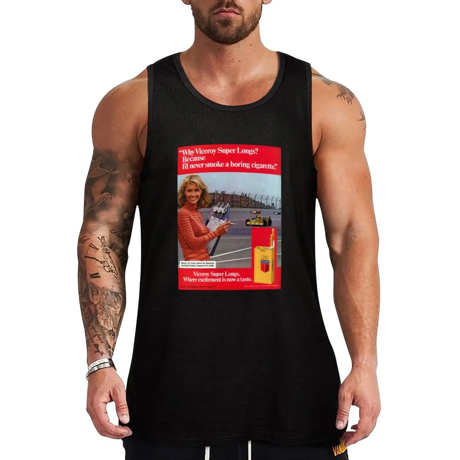

I'd never smoke a boring cigarette - Viceroy Ad 1975 Tank Top T-shirt Men's gym Men's t shirt Vest male
