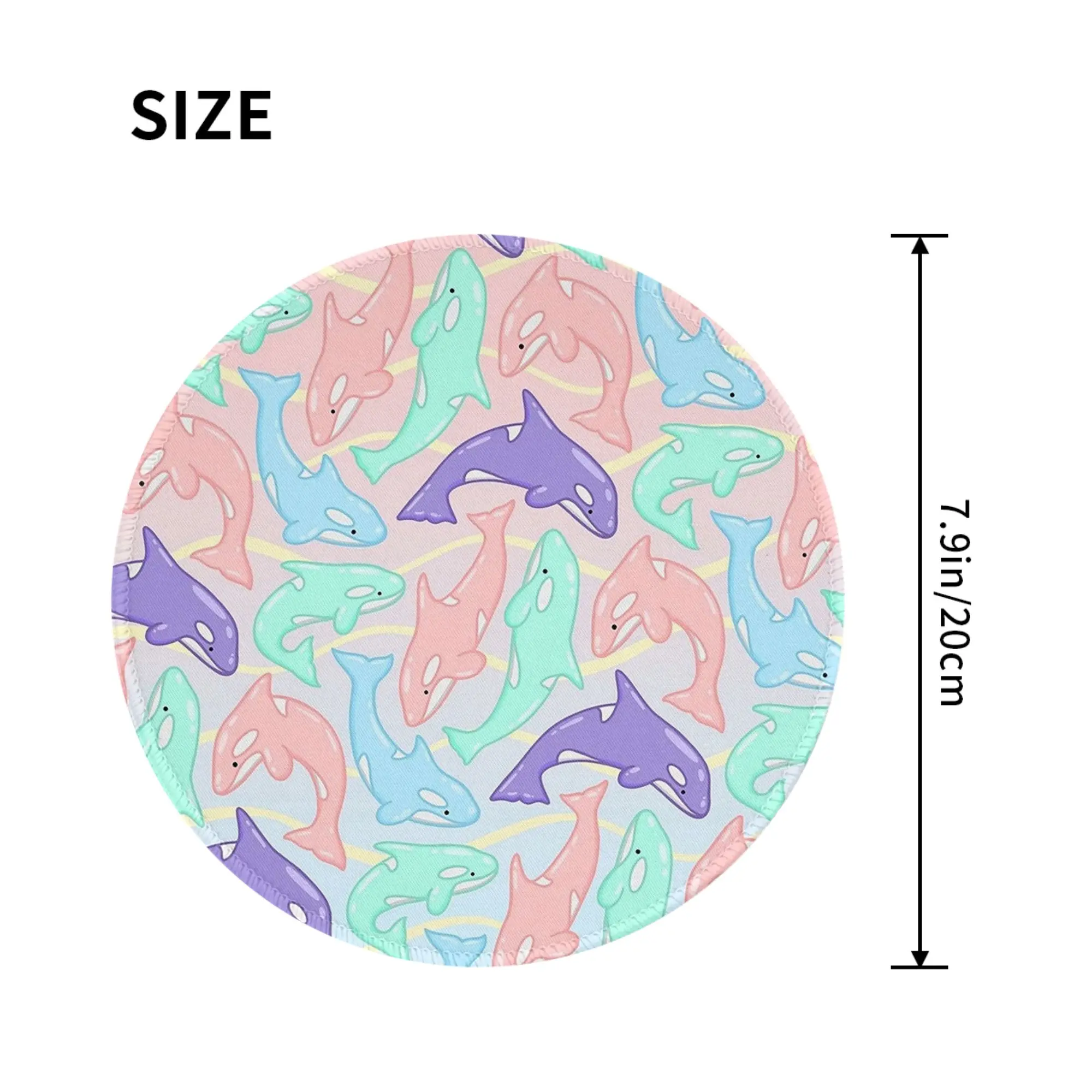 Pastel Orca Pattern Mouse Pad Computer Keyboard Mouse Mat Gaming PC Laptop Desk Mat Office Accessories Table Mats