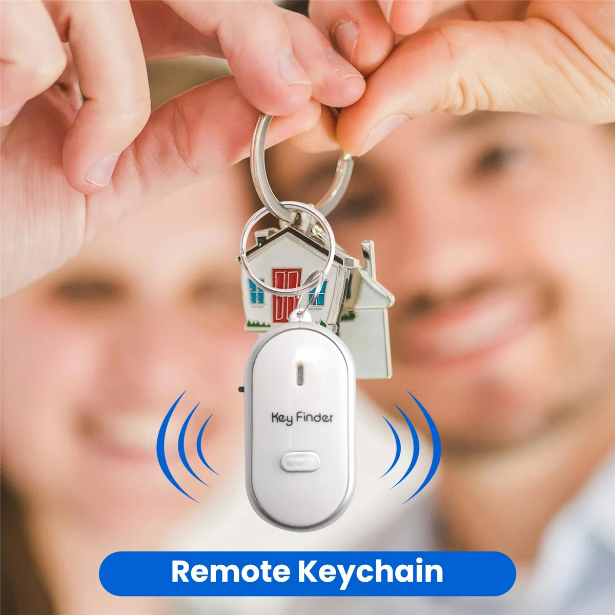 2pcs Whistle Lost Key Finder Flashing Beeping Locator Remote Keychain LED Ring XY