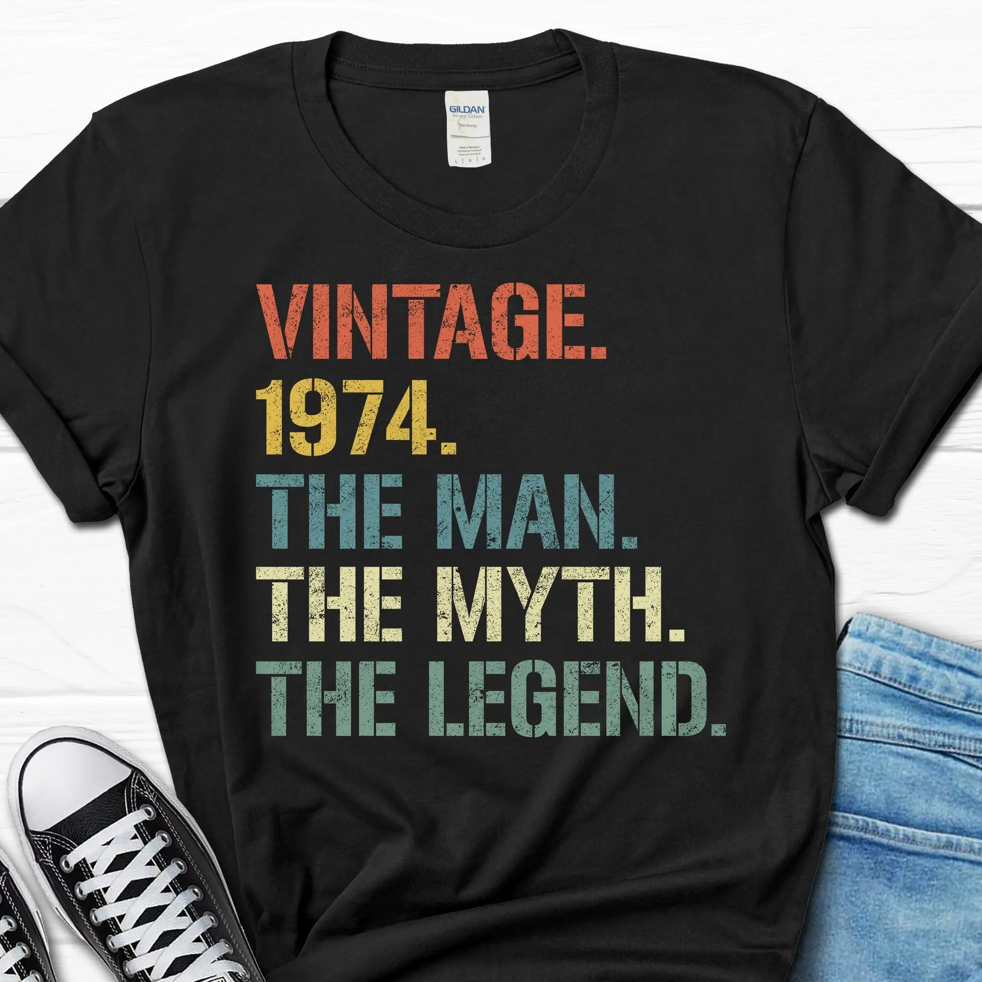 50th Birthday s For Him Turning 50 T Shirt Men Born In 1974 Men's The Man Myth Legend