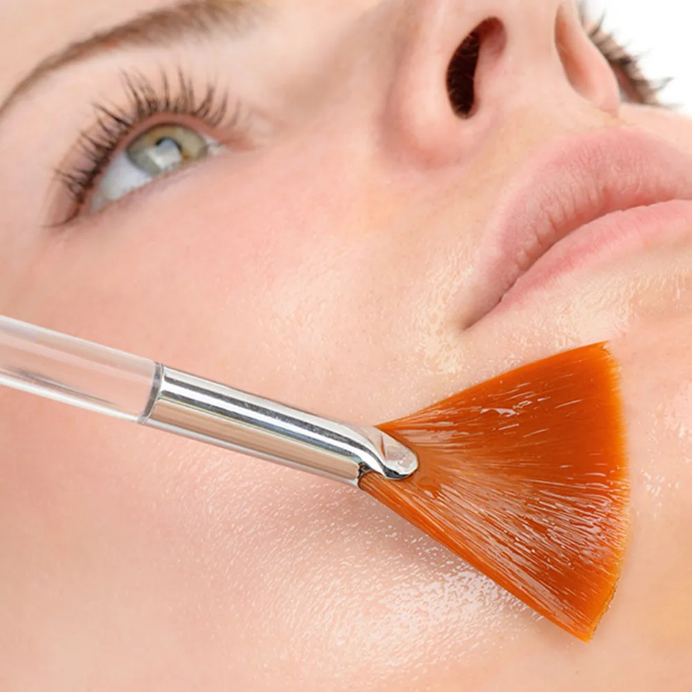 3Pcs Facial Fan Makeup Brushes Synthetic Mask Tools Portable for Women Serum Peel Facial Care Fan Makeup