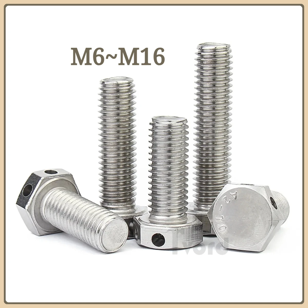 304 Stainless Steel Head Perforated External Hexagon Screw / Screw With Safety Hole M6-M16