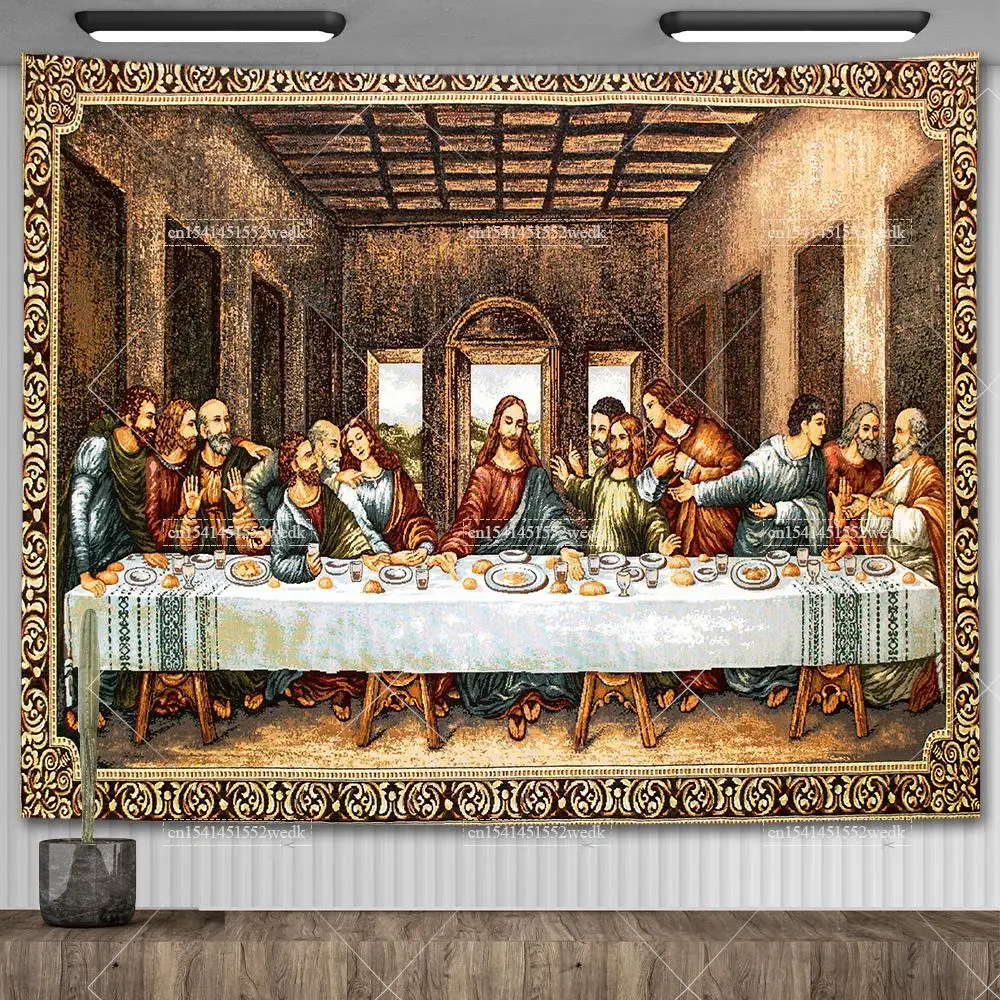 Das letzte Abendmahl Tapisserie Jesus Wandbehang Weihnachten Christus Ostern Ölgemälde Schlafzimmer Dekoration ästhetische Kunst Poster