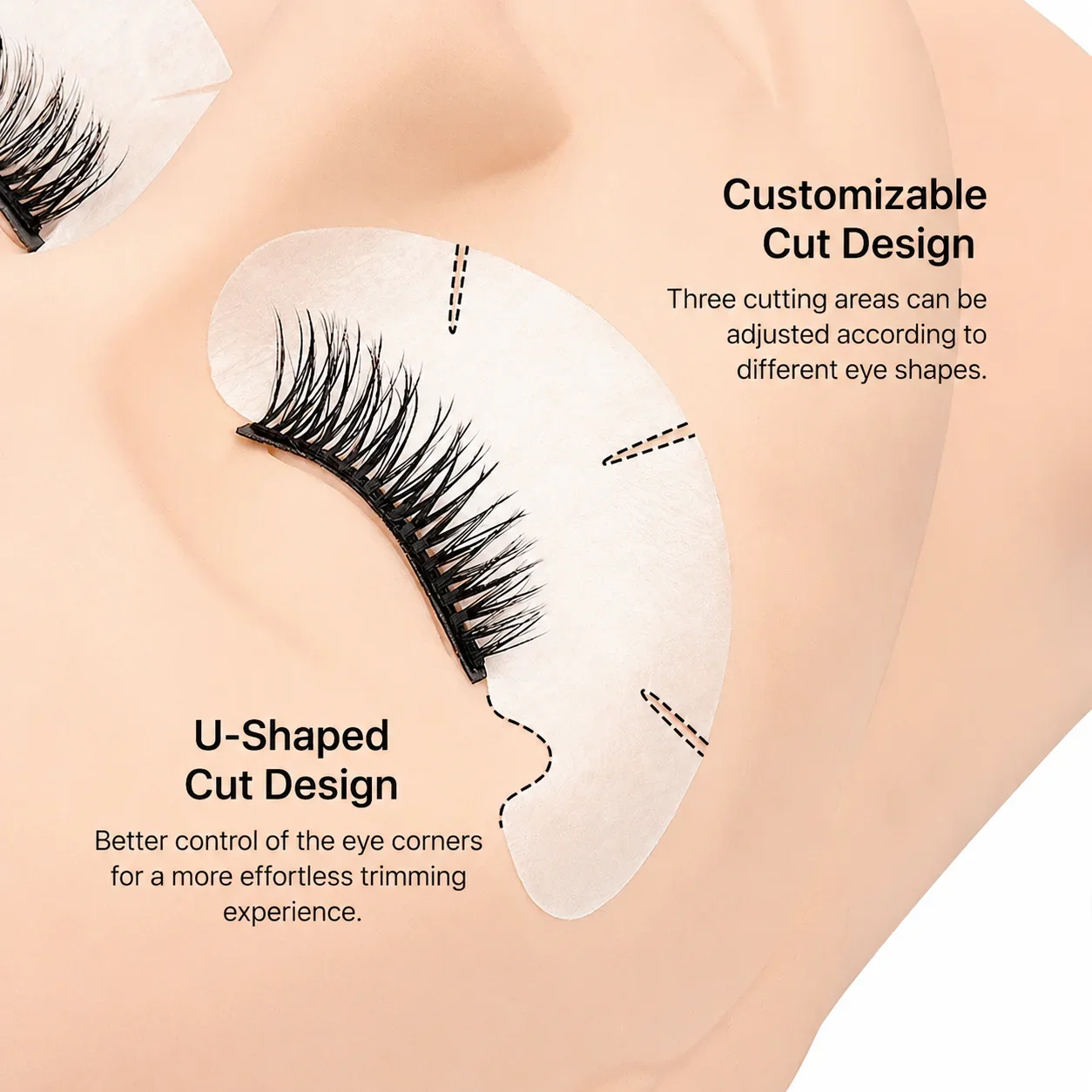 A023-Disposable Eyelash Extension Isolation Eye Patches U Shaped Nonwoven Hydrogel Lower Lash Pads Salon Supplies