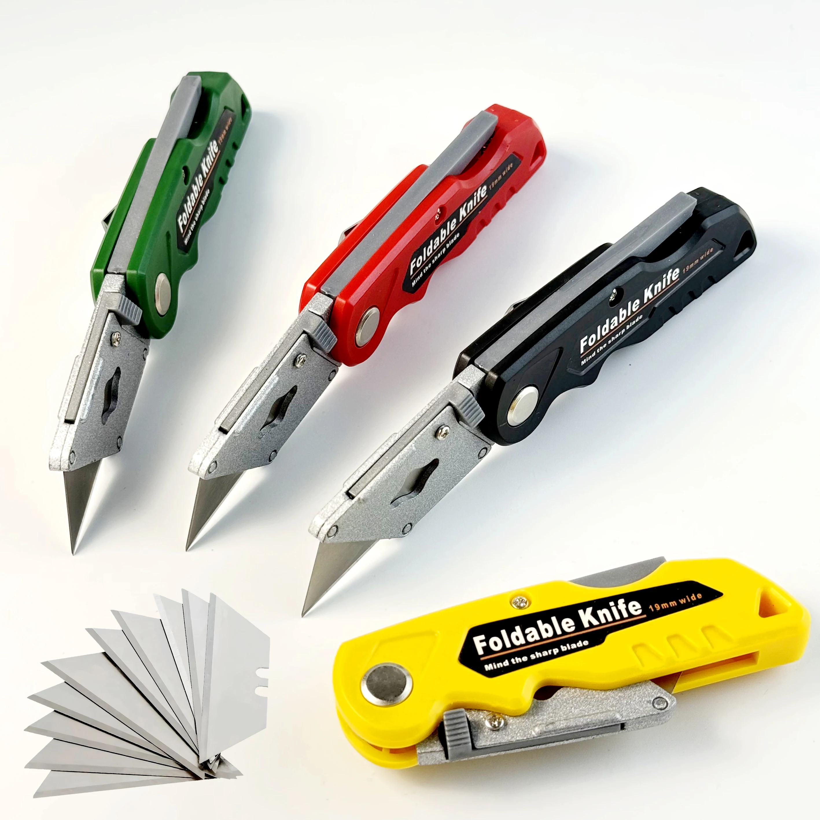 1PCS Folding Utility Knife, Quick-change Box Cutter for Cardboard and Boxes, Box Cutter Knife with Metal Clip, Back-lock Design