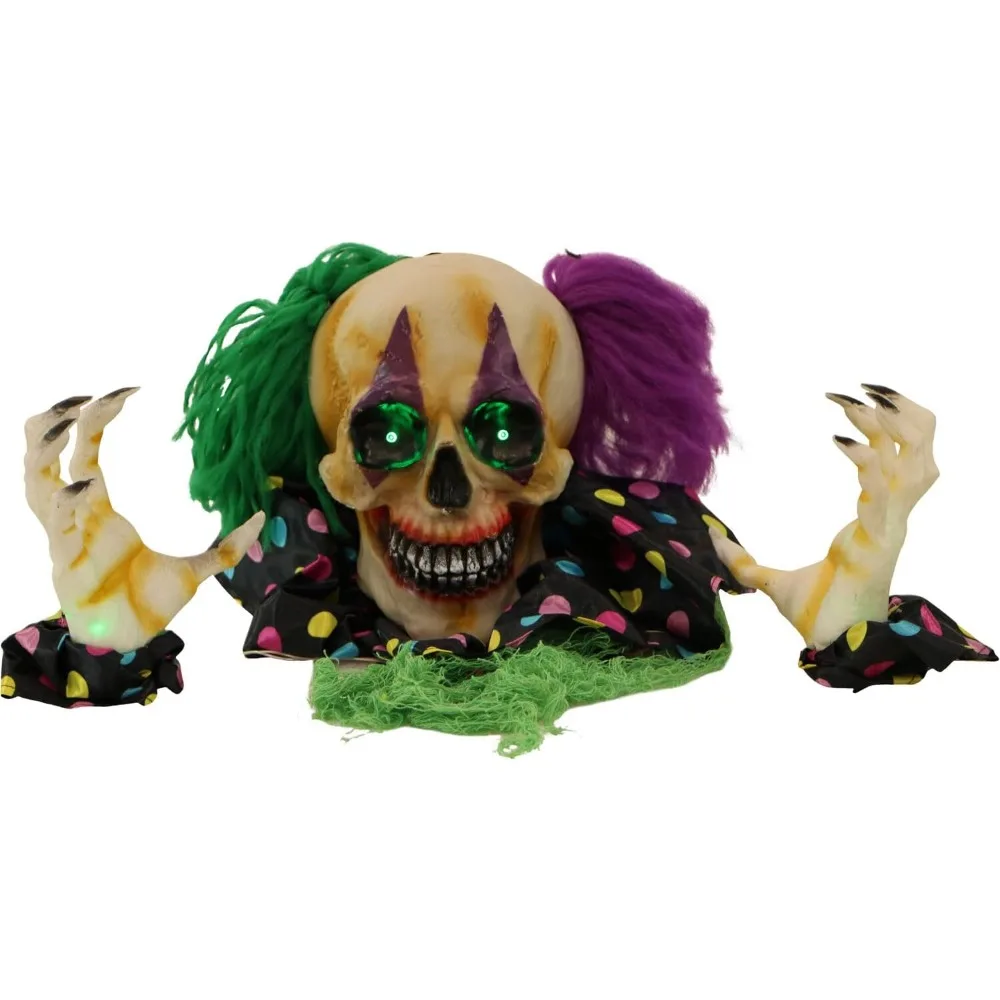 Halloween Prop with Touch Activated Lights and Sounds, Battery Operated Poseable Indoor or Covered Outdoor Halloween Decorations