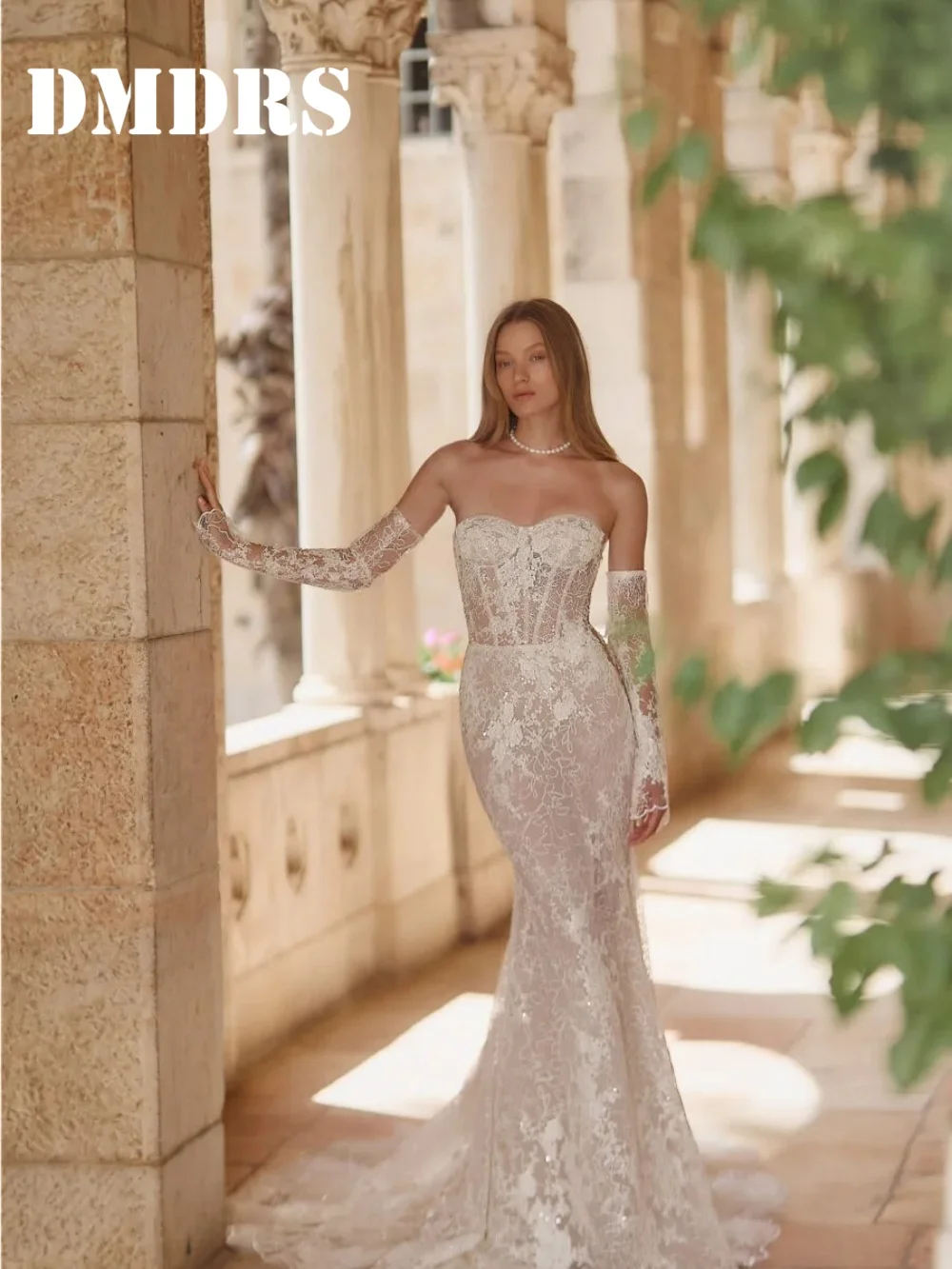 

Simple Lace Wedding Dresses Luxury Sleeveless Bridal Gowns Graceful A-Line Floor-Length Wedding Gowns Vestidos De Novia