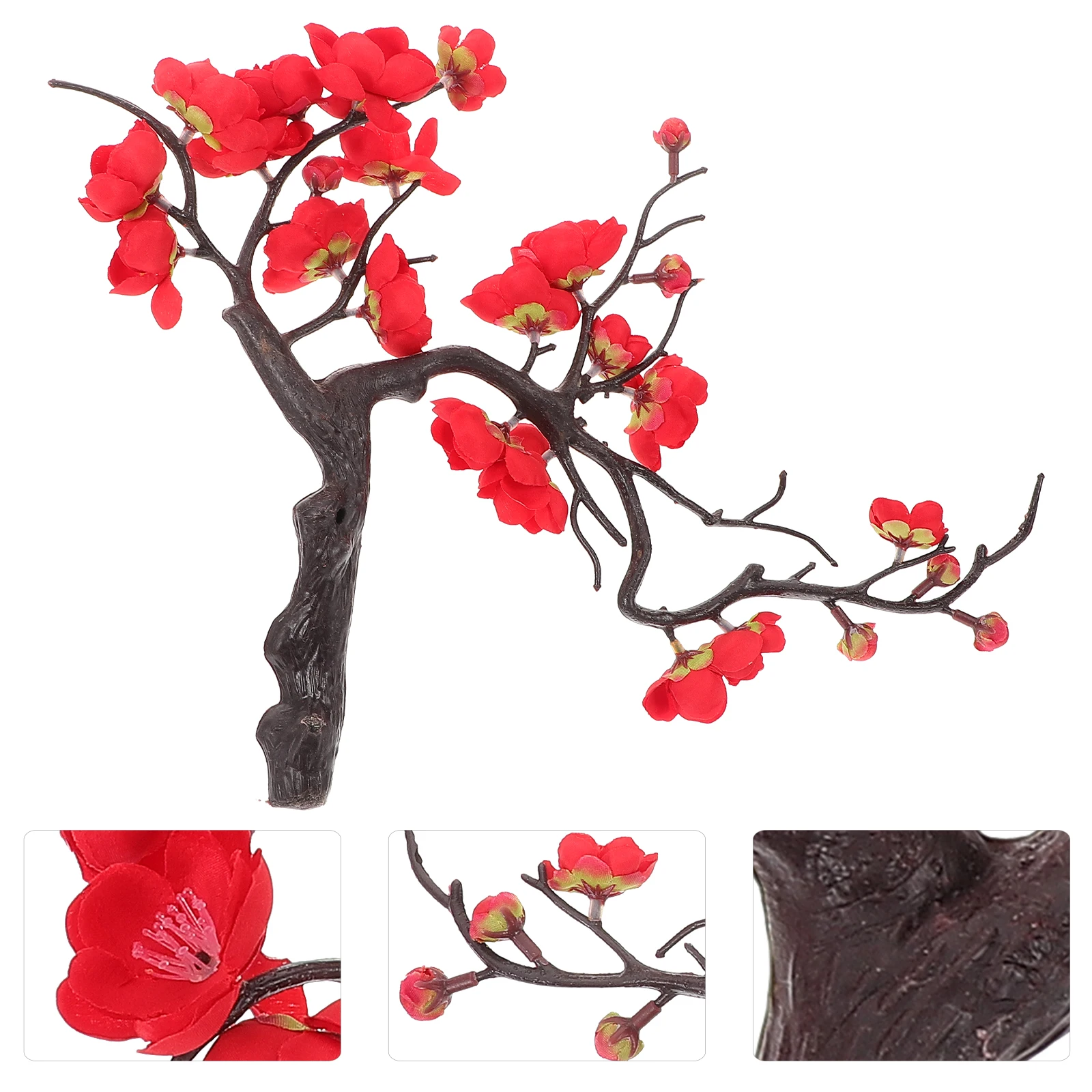 

2pcs Artificial Plum Blossom Branches Fake Lifelike Flower Bunch Party Home Decor Vase Filling Diy Faux Stem Picks Simulation