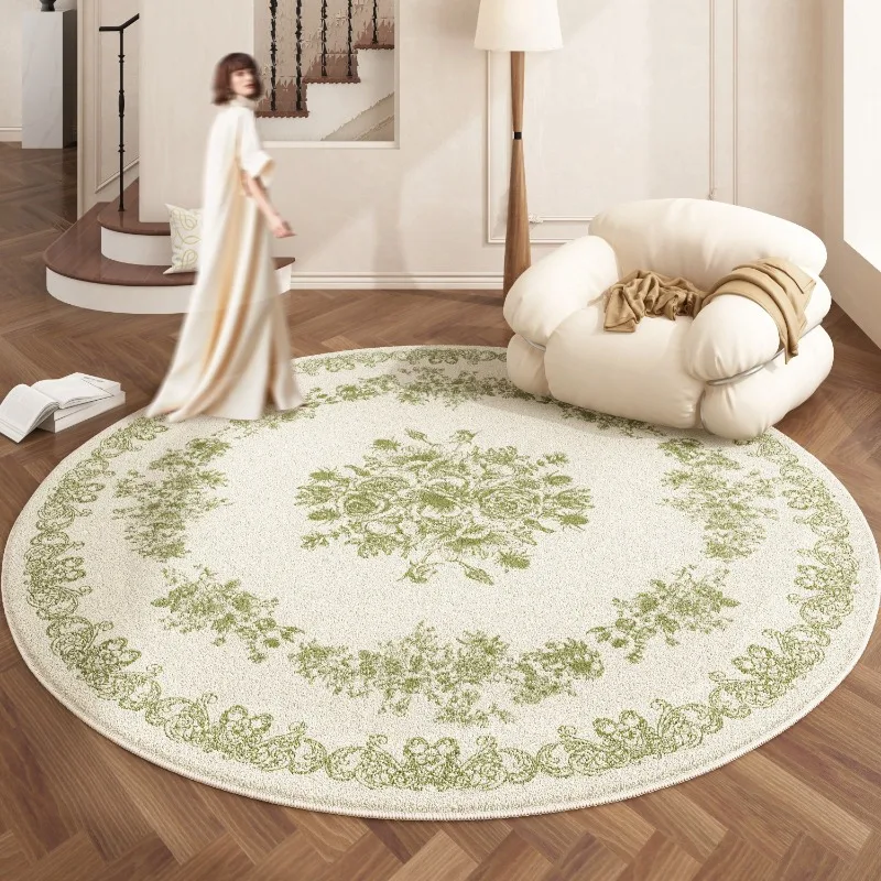 

Manor-style Wreath Print Living Room Carpet Foldable Machine Washable Coffee Table Anti-slip Floor Mat Bedroom Bedside Soft Rug