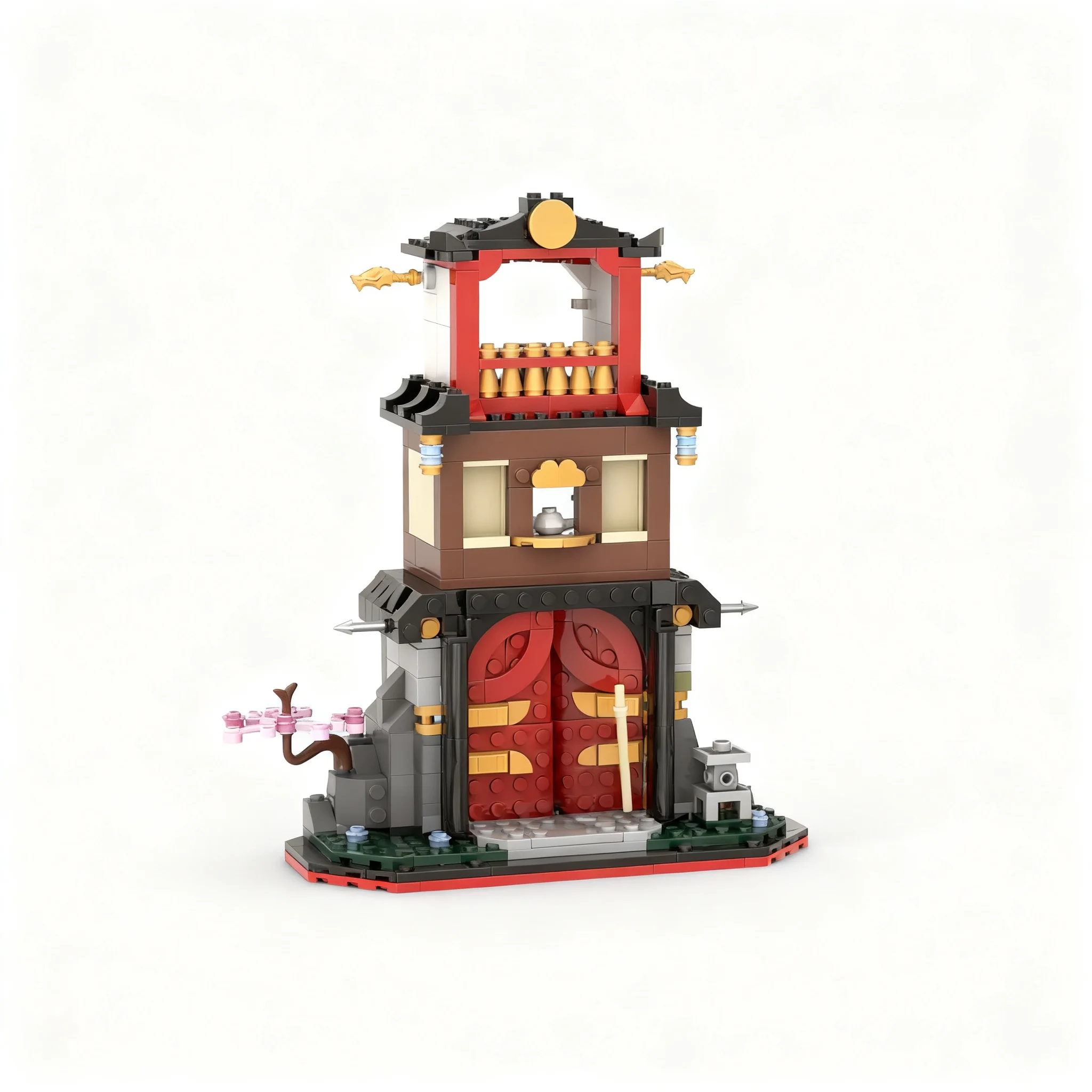436pcs MOC Ninja 71866 Samurai Pagoda Model Christmas Gift Collectible Display Home Decor And Creative Set DIY