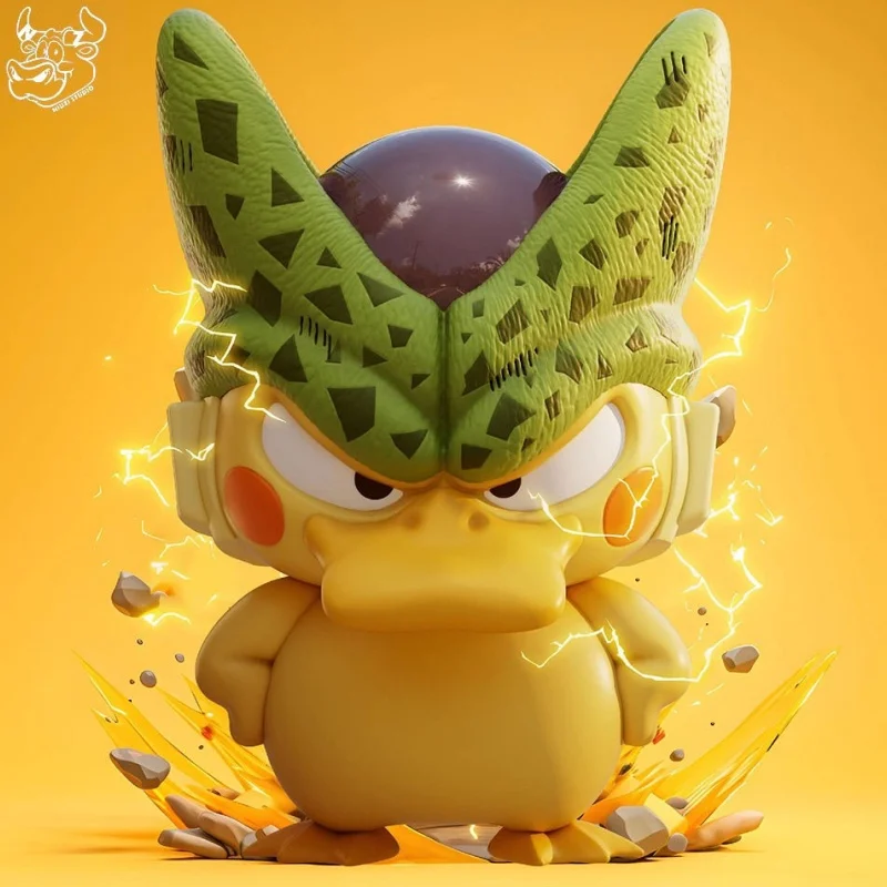 Psyduck Cos Cell Action Figure Anime Dragon Ball Z Figuras Dbz Manga Figurine Gk Statue Model Doll Peripheral Toys Birthday Gift