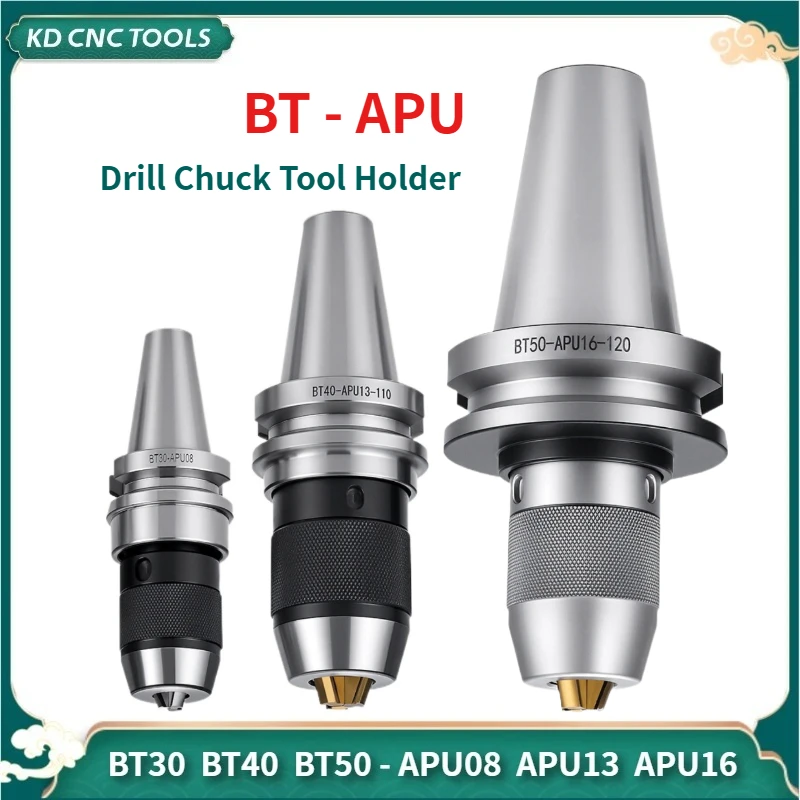 CNC high-precision integrated self-locking self tightening drilling chuck tool holder BT30/BT40/BT50-APU08/13/16 self-tightening