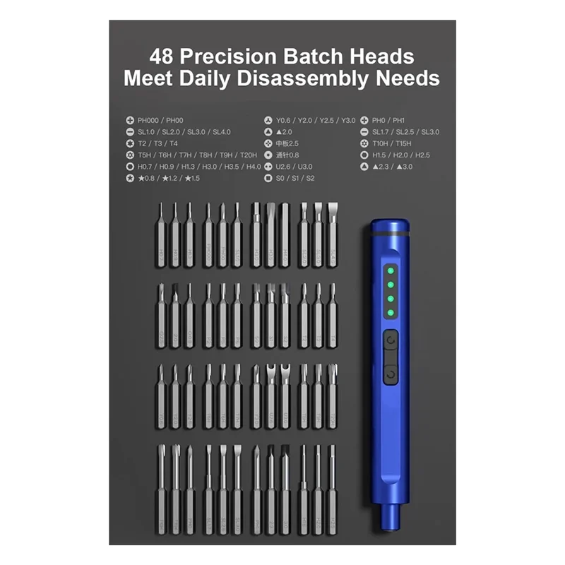 ABVJ-48Pcs A2 سبائك الصلب بت ES480 مفك كهربائي مع مصباح ليد للكمبيوتر الهاتف تفكيك طقم أدوات إصلاح عدة
