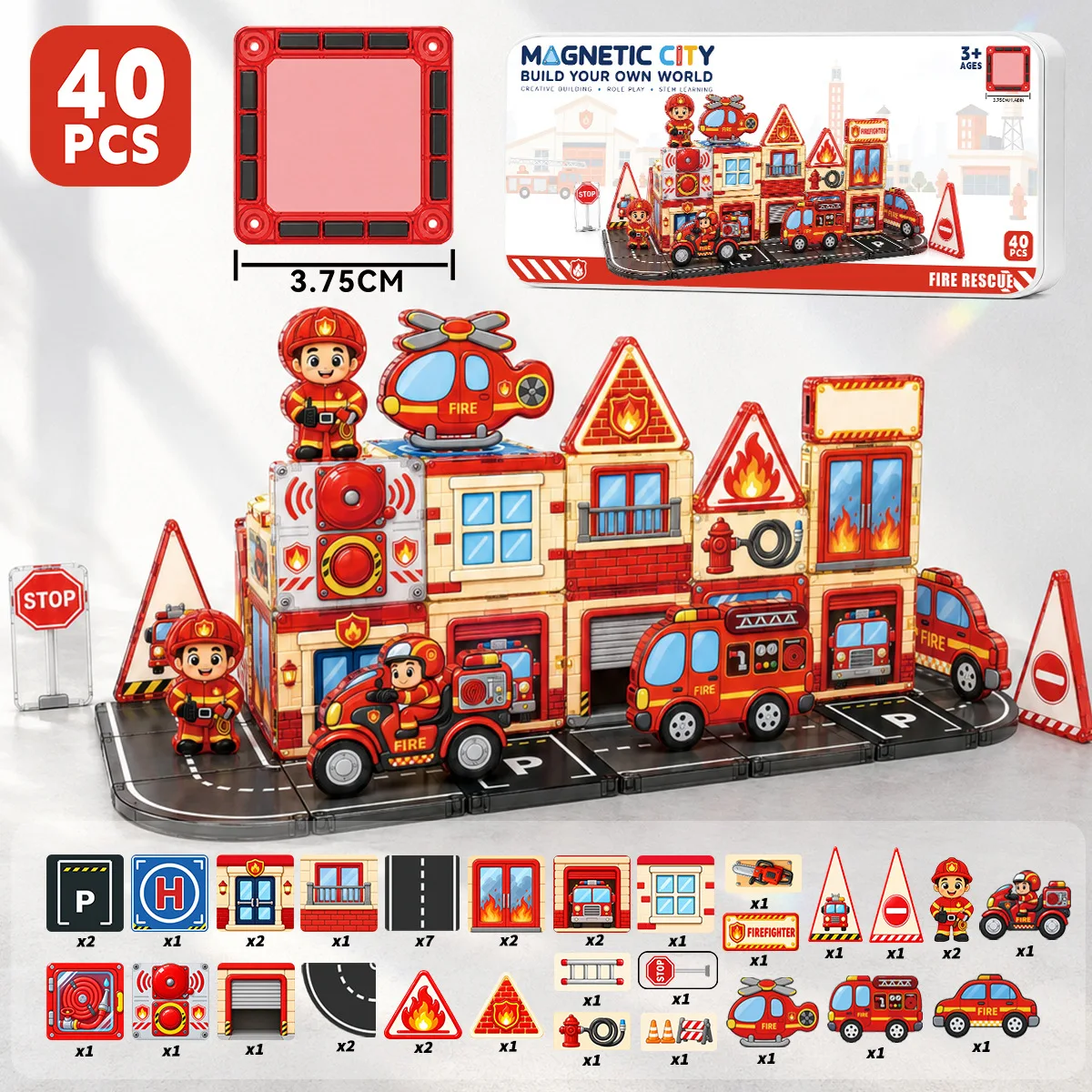 Mini Magnetic Building Block Scene Set, Strong Magnetic And Not Easy To Scatter, DIY Building House Castle Model Christmas Gift