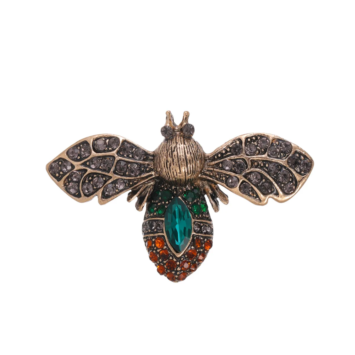Cross-border French retro bee brooch coat insect diamond-encrusted alloy pin foreign trade factory wholesale jewelry