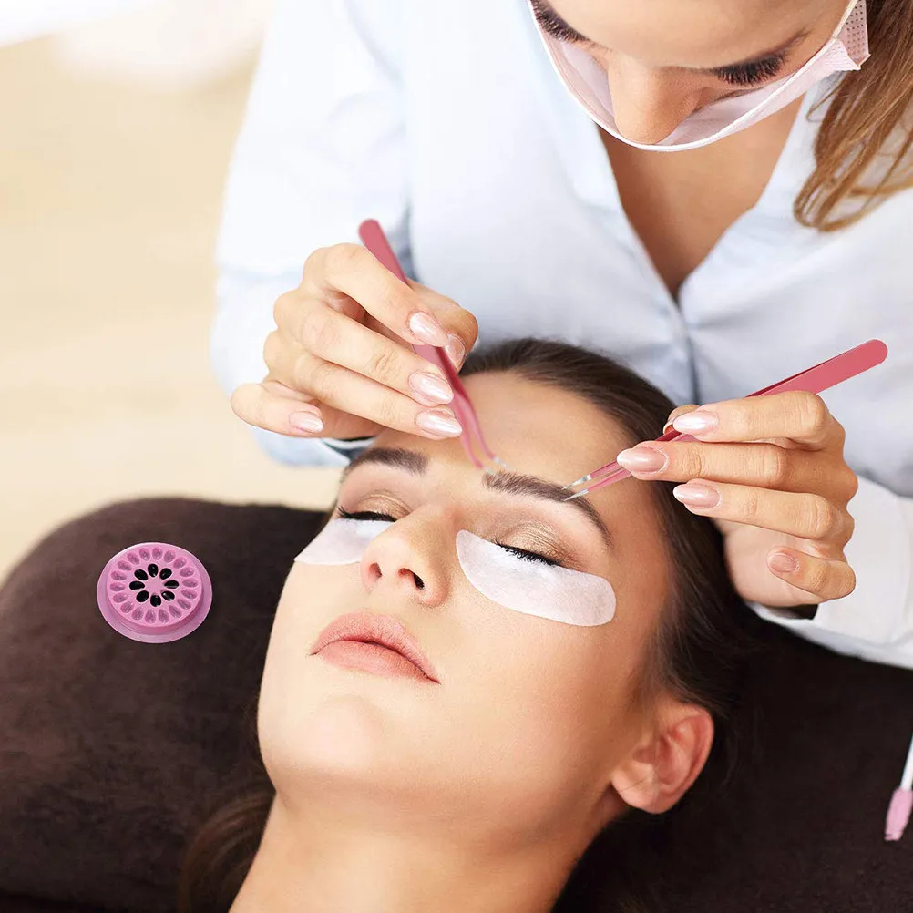 

200Pcs Disposable Eyelash Glue Trays Plastic Stable Holder for Eyelash Grafting Extension Storage Beauty Salon Supplies