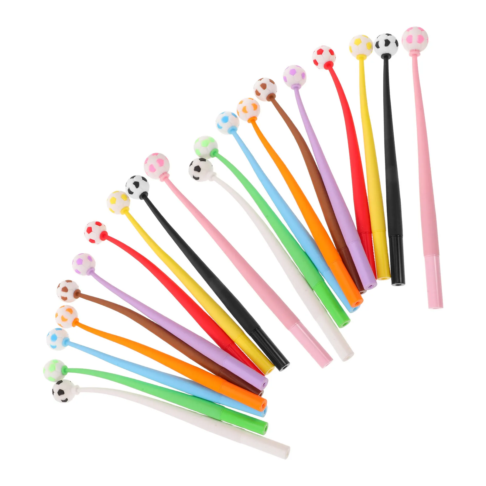

20Pcs Football Gel Ink Pens Soccer Shape Bobblehead Design Black Ink 0.5mm Lightweight Smooth Writing School Office Soccer Party