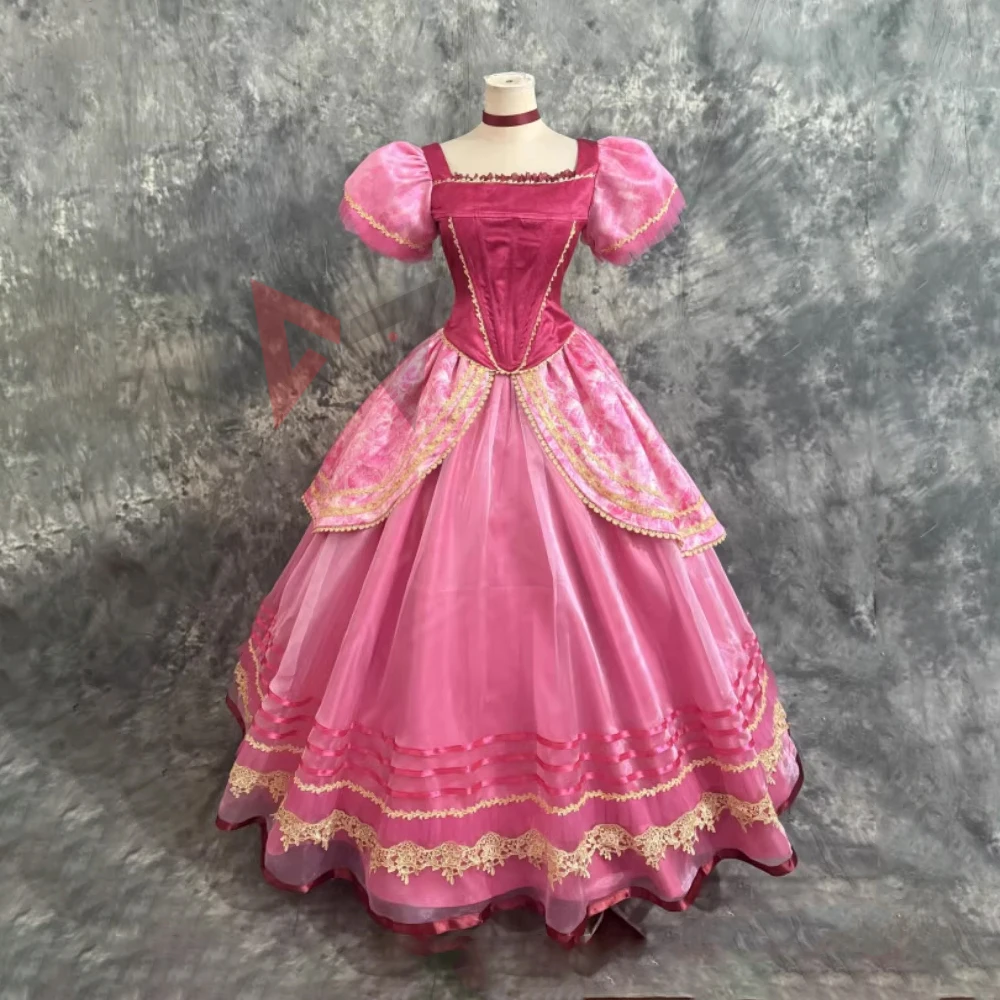 

Новое розовое платье принцессы, костюм для косплея сестер Синдерелл, комплект для выступлений, для игровых вечеринок, Хэллоуина, на заказ