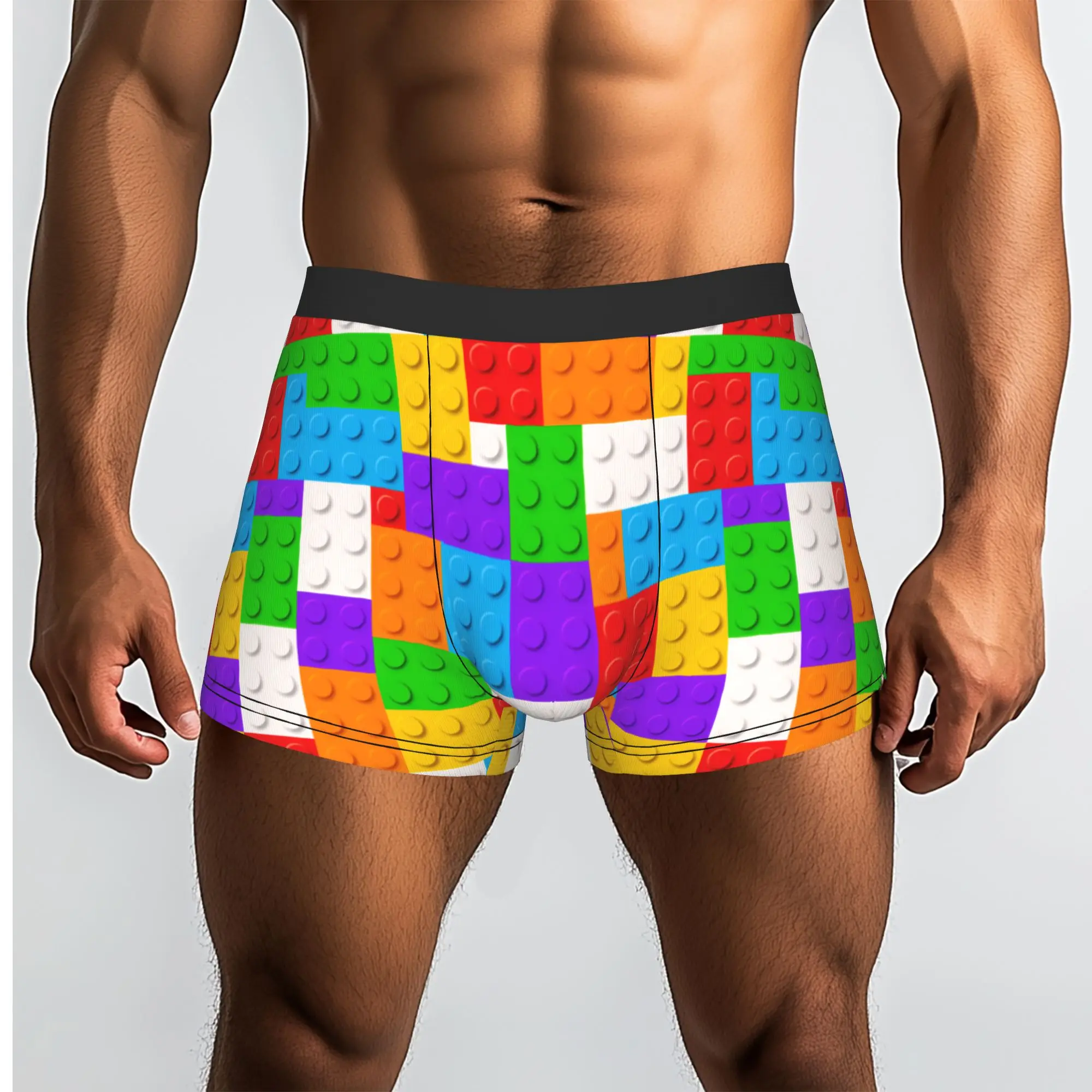 Custom Building Plastic Brick Toy Blocks Patterns Underwear Men Printed  Boxer Briefs Shorts Panties Breathable Underpants