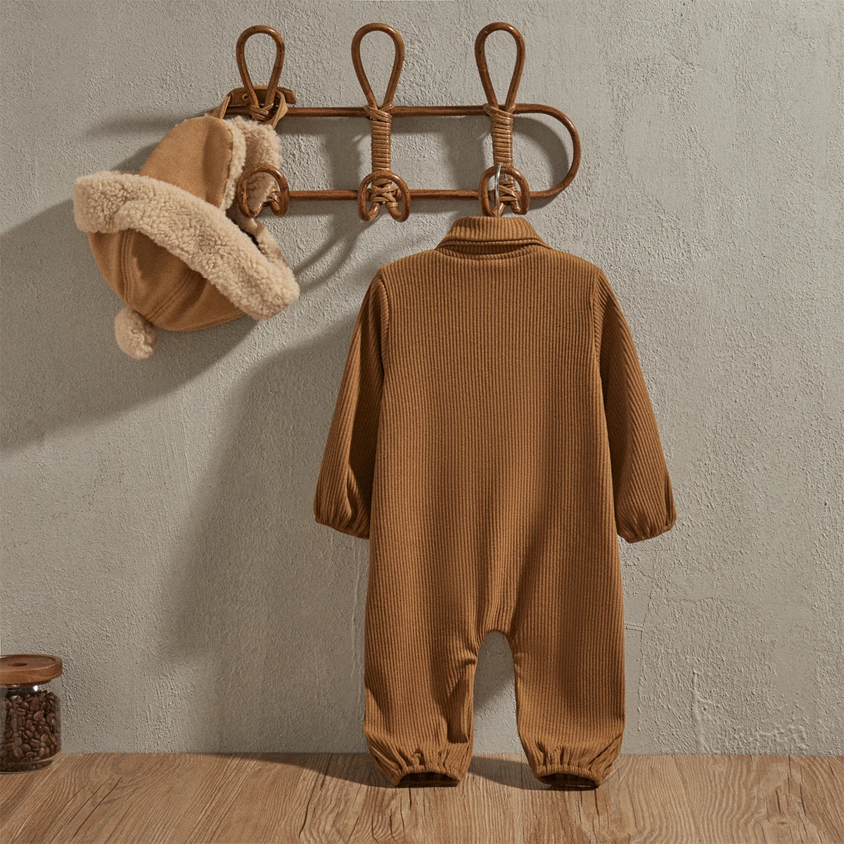 EWODOS 0-12M Infant Baby Boy Autumn Jumpsuit Contrast Color Button Front Lapel Long Sleeve Spring Casual Romper Outfits Rompers