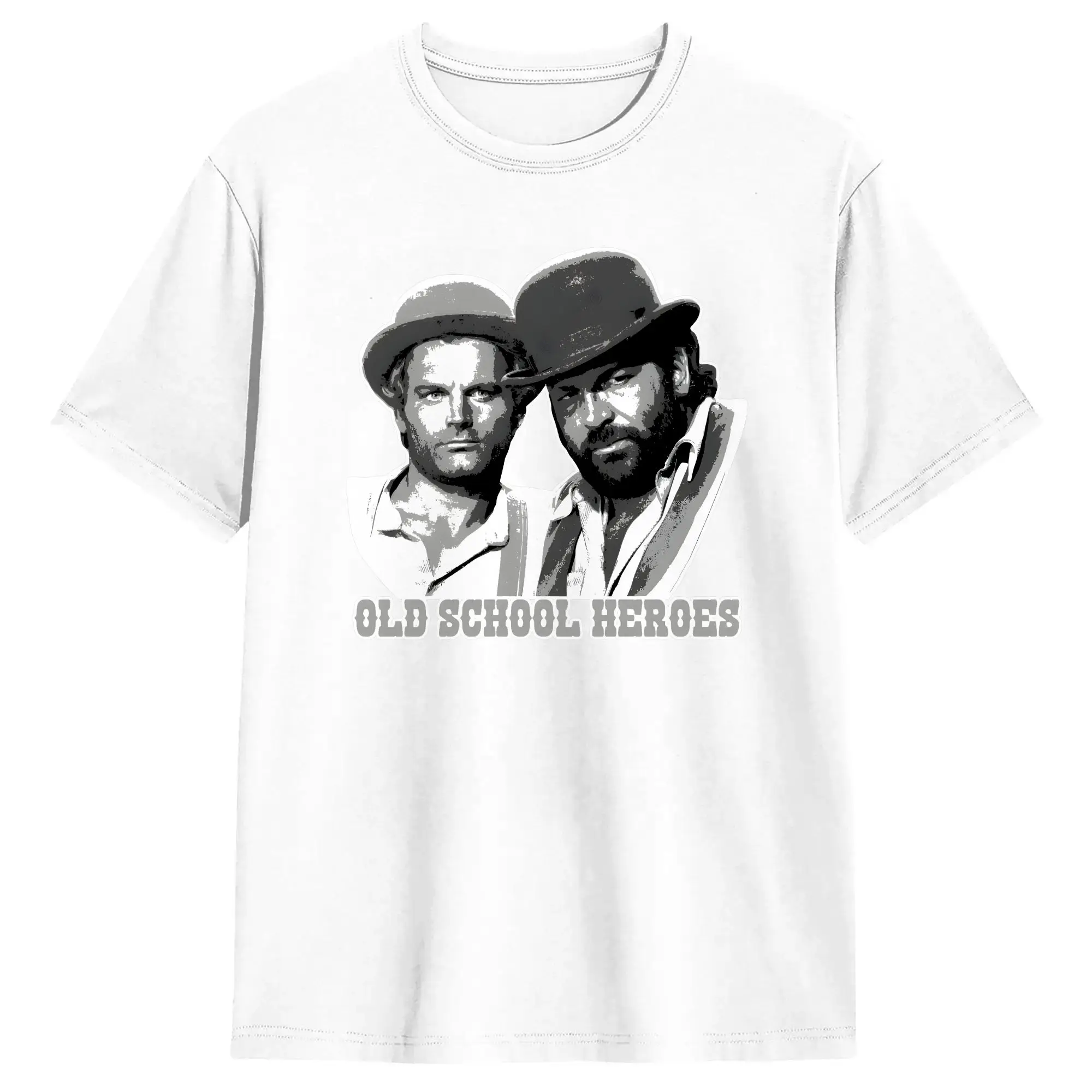 Bud Spencer und Terence Hill Herren-T-Shirt, lustige T-Shirts, kurzärmeliges T-Shirt mit Rundhalsausschnitt, reine Baumwolle, bedruckte Kleidung – Detail 6