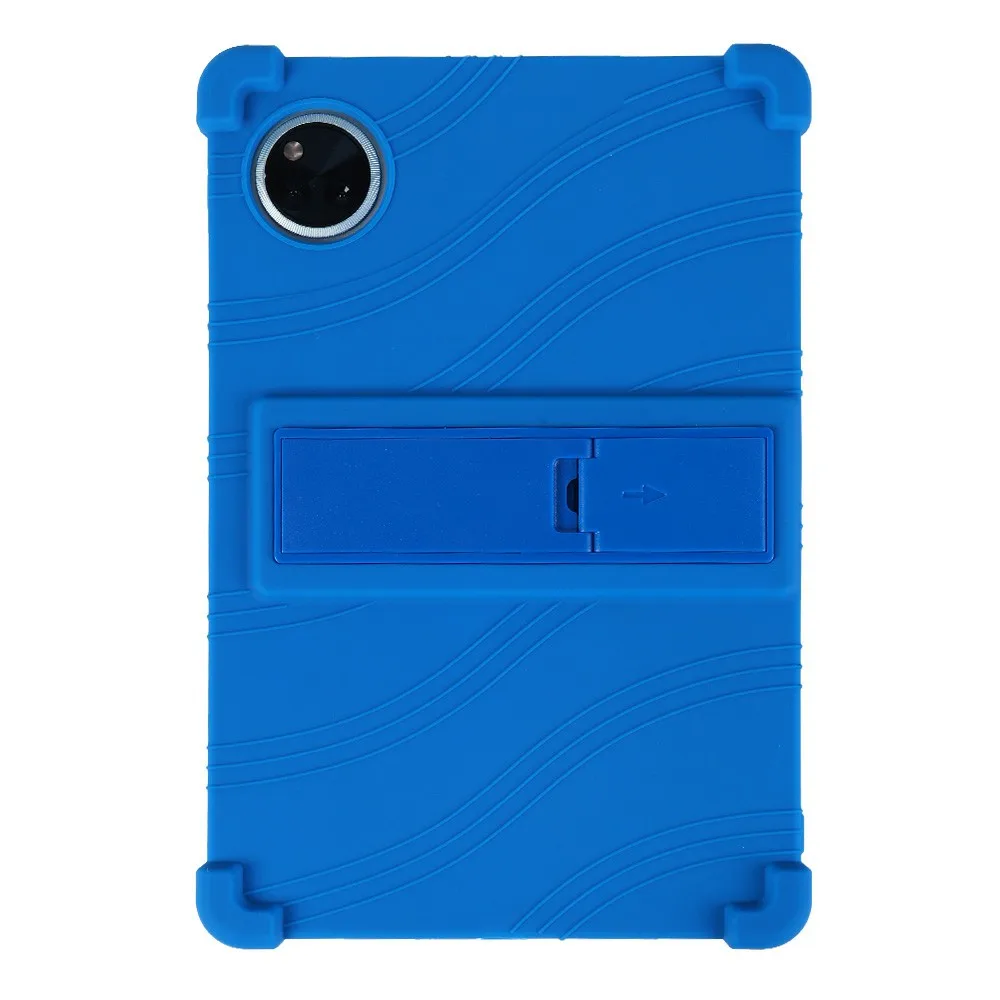

For Doogee Tab A9+ / Tab A9 Pro+ Case Adjustable Kickstand Silicone Tablet Protective Cover - Dark Blue
